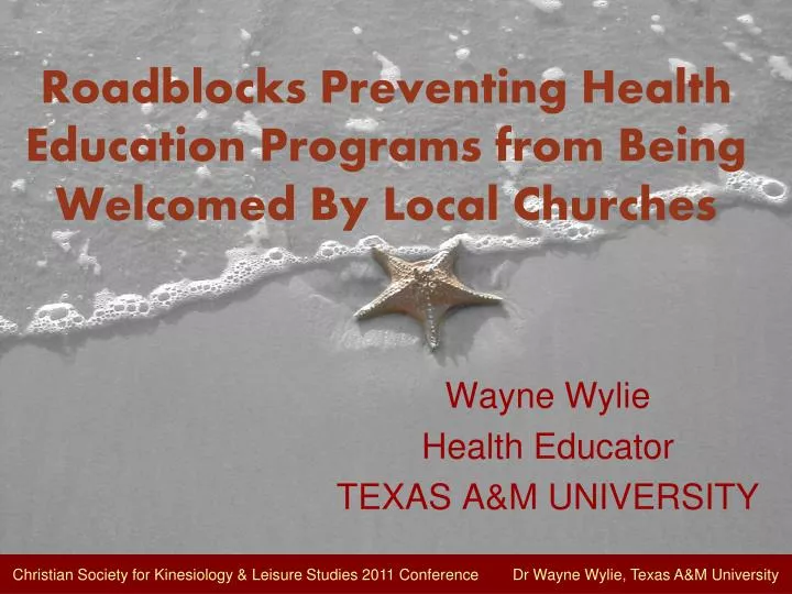 roadblocks preventing health education programs from being welcomed by local churches