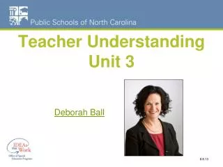 Teacher Understanding Unit 3