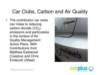 Car Clubs, Carbon and Air Quality
