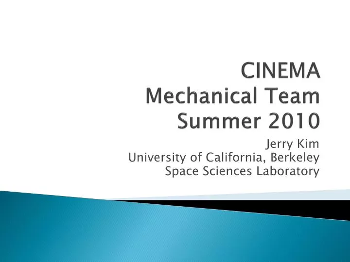 cinema mechanical team summer 2010