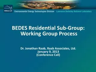BEDES Working Group Structure