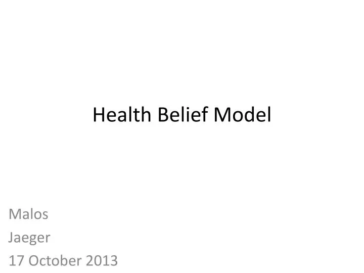health belief model