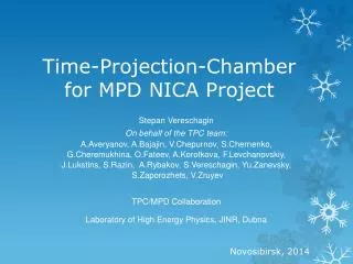 Time-Projection-Chamber for MPD NICA Project