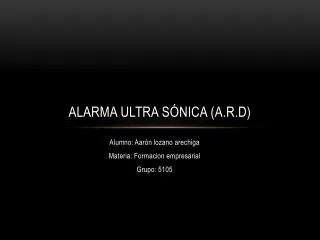 alarma ultra s nica a r d