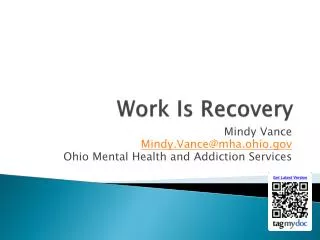 Work Is Recovery