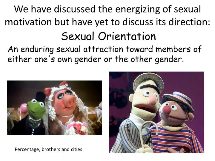 we have discussed the energizing of sexual motivation but have yet to discuss its direction