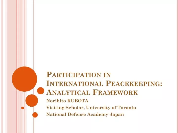 participation in international peacekeeping analytical framework