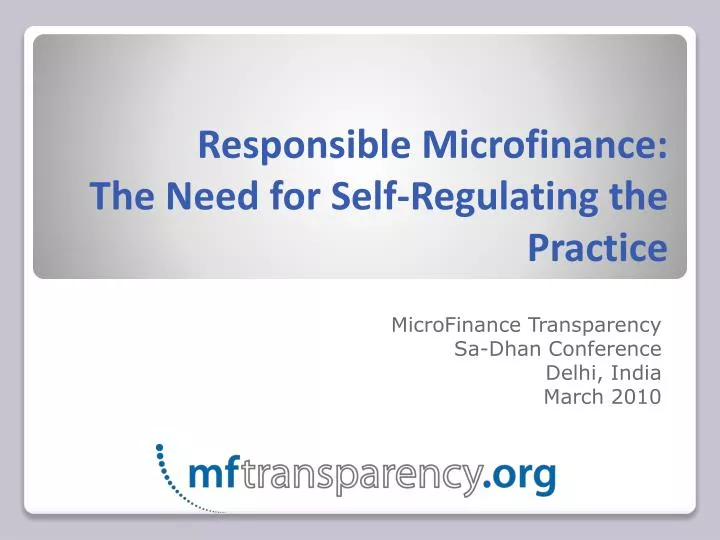 responsible microfinance the need for self regulating the practice