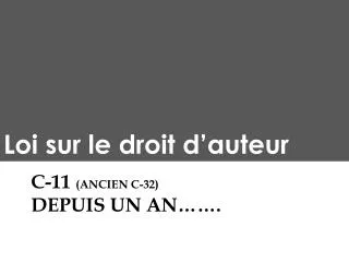 c 11 ancien c 32 depuis un an