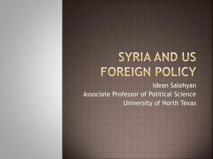 syria and us foreign policy