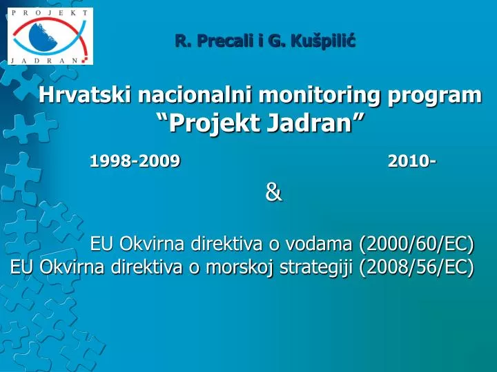 hrvatski nacionalni monitoring program projekt jadran