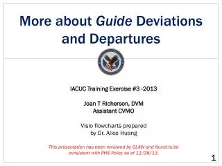 More about Guide D eviations and Departures