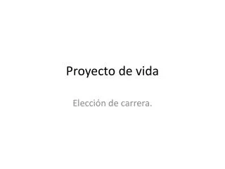 proyecto de vida