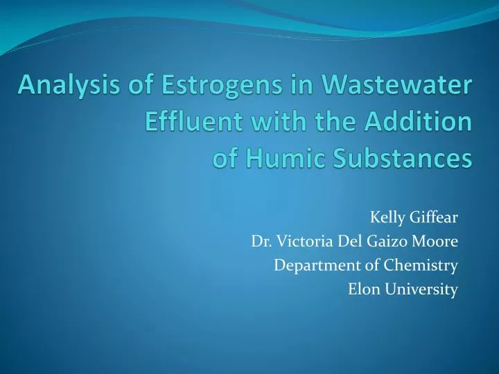 analysis of estrogens in wastewater effluent with the addition of humic substances