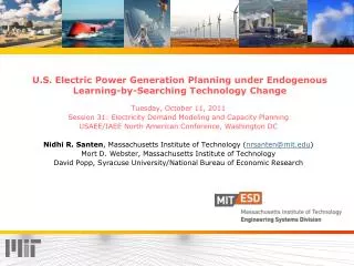 U.S. Electric Power Generation Planning under Endogenous Learning-by-Searching Technology Change