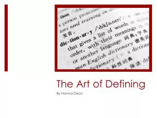 The Art of Defining
