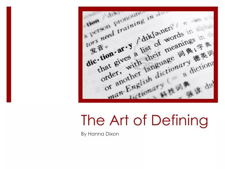 the art of defining