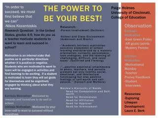 The Power to be your Best!