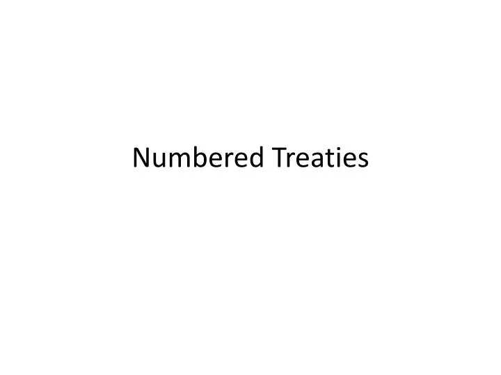 numbered treaties