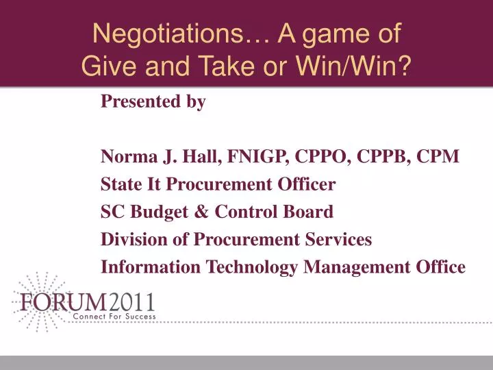 negotiations a game of give and take or win win