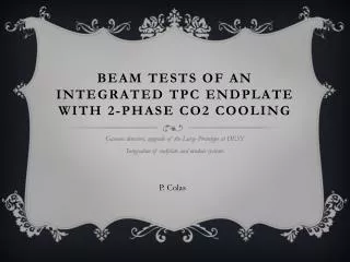 Beam tests of an integrated TPC endplate with 2-Phase CO2 cooling