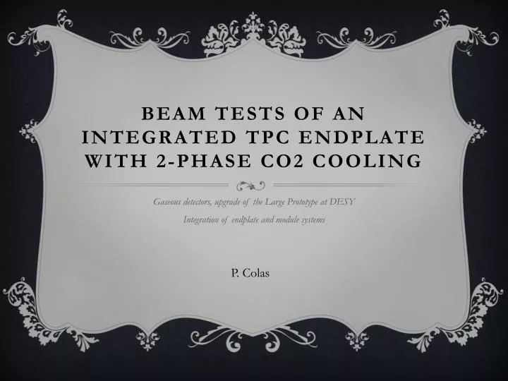 beam tests of an integrated tpc endplate with 2 phase co2 cooling
