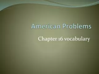 american problems