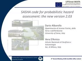 SASHA code for probabilistic hazard assessment: the new version 2.03