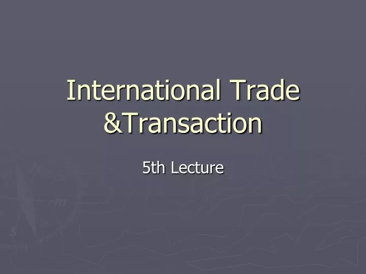 international trade transaction