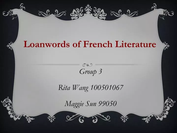 loanwords of french literature
