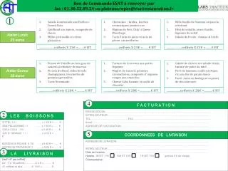 Bon de Commande ESAT à renvoyer par fax : 01.30.52.89.24 ou plateauxrepas@esatrestauration.fr