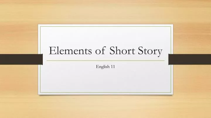 elements of short story