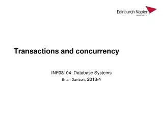 Transactions and concurrency