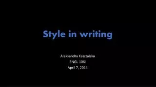 Style in writing