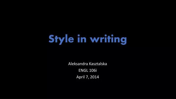 style in writing