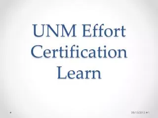 UNM Effort Certification Learn