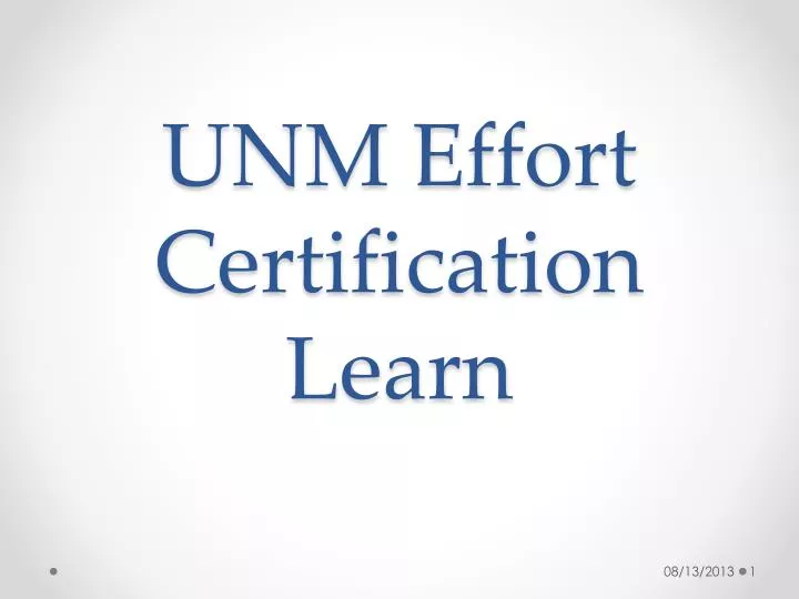 unm effort certification learn