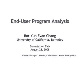 End-User Program Analysis