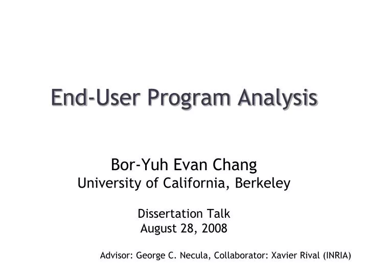 end user program analysis