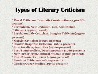 Types of Literary Criticism