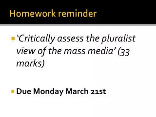 Homework reminder