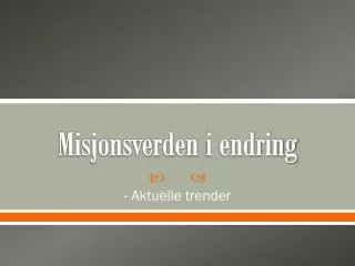 misjonsverden i endring