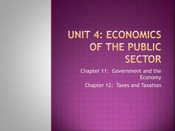 unit 4 economics of the public sector