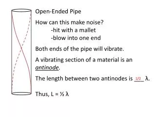 Open-Ended Pipe How can this make noise? -hit with a mallet -blow into one end