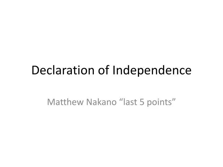 declaration of independence