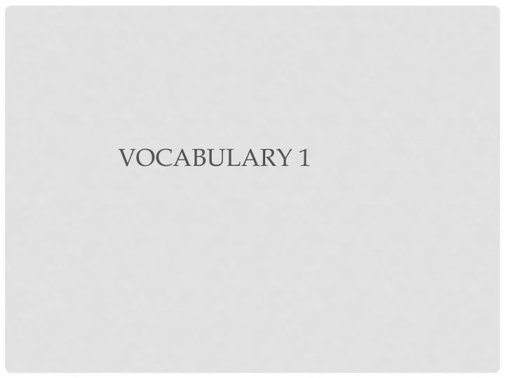 vocabulary 1