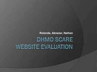 DHMO SCARE Website Evaluation