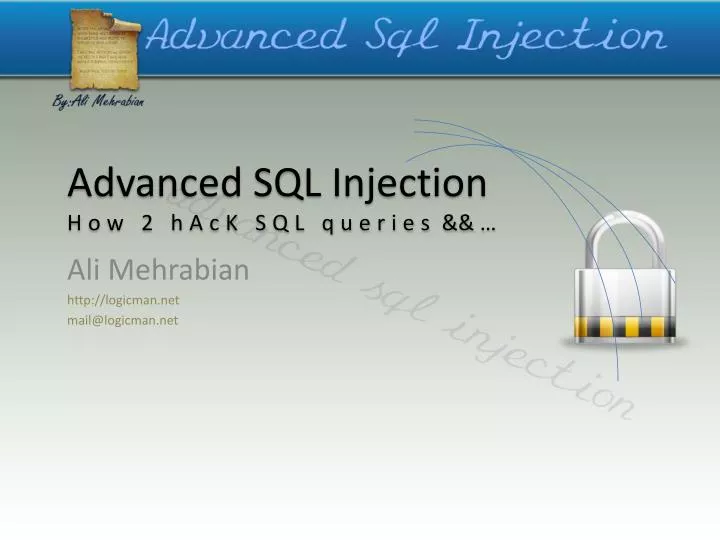 advanced sql injection how 2 hack sql queries