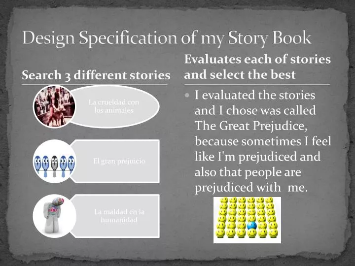 design specification of my story book