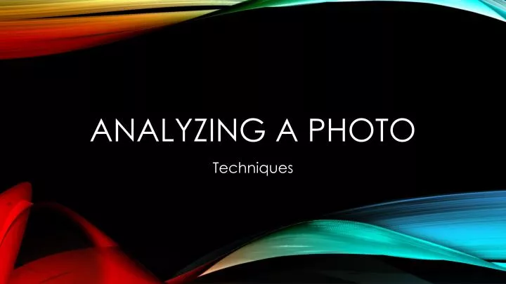 analyzing a photo